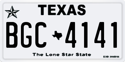 TX license plate BGC4141