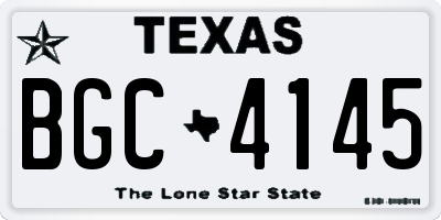 TX license plate BGC4145