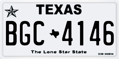 TX license plate BGC4146