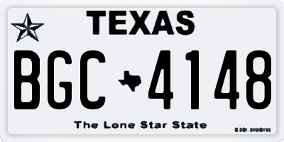 TX license plate BGC4148