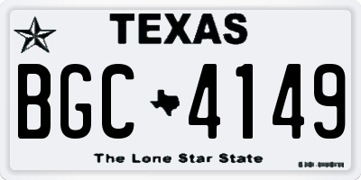 TX license plate BGC4149