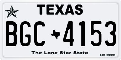 TX license plate BGC4153