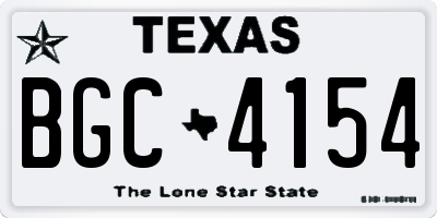 TX license plate BGC4154