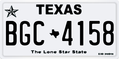TX license plate BGC4158