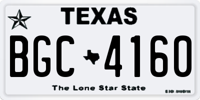TX license plate BGC4160