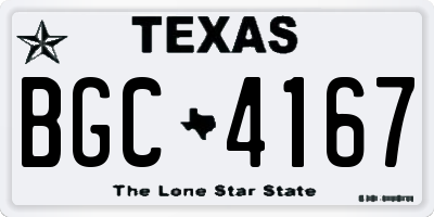 TX license plate BGC4167