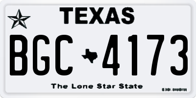 TX license plate BGC4173