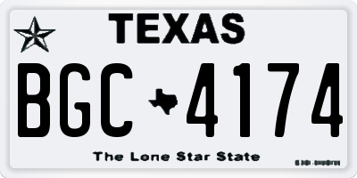 TX license plate BGC4174