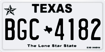 TX license plate BGC4182