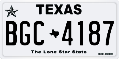 TX license plate BGC4187