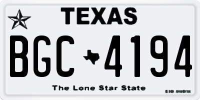 TX license plate BGC4194
