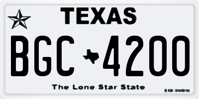 TX license plate BGC4200