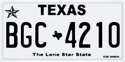 TX license plate BGC4210