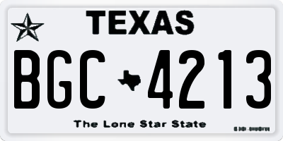 TX license plate BGC4213
