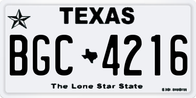 TX license plate BGC4216
