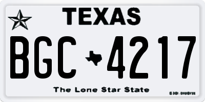 TX license plate BGC4217