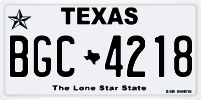 TX license plate BGC4218