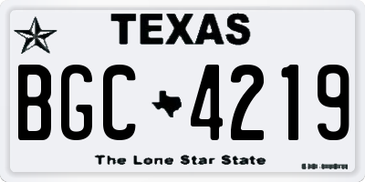 TX license plate BGC4219
