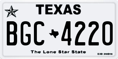 TX license plate BGC4220