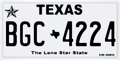 TX license plate BGC4224