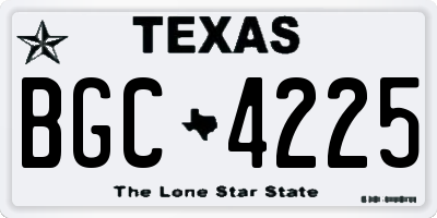 TX license plate BGC4225
