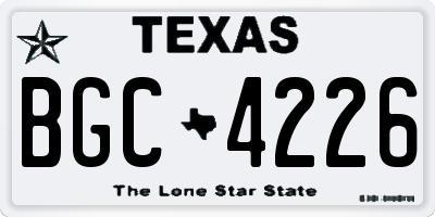 TX license plate BGC4226