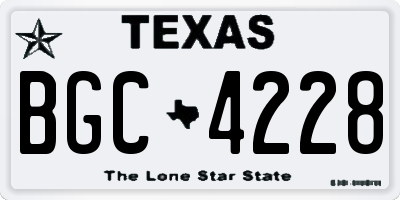 TX license plate BGC4228