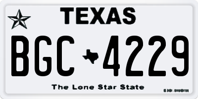 TX license plate BGC4229