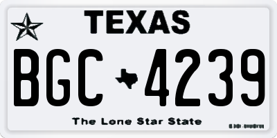 TX license plate BGC4239