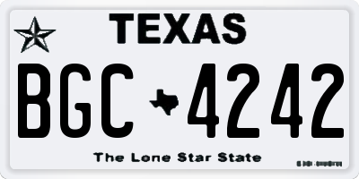 TX license plate BGC4242