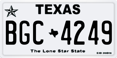 TX license plate BGC4249