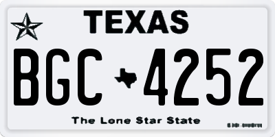 TX license plate BGC4252