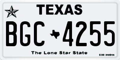 TX license plate BGC4255