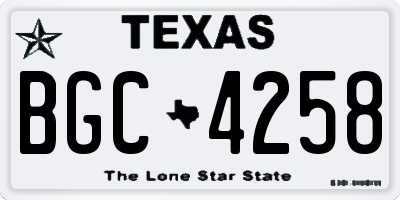 TX license plate BGC4258