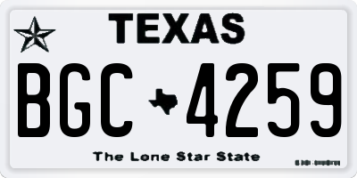 TX license plate BGC4259