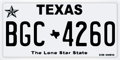 TX license plate BGC4260