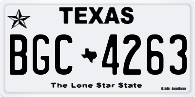 TX license plate BGC4263