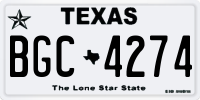 TX license plate BGC4274