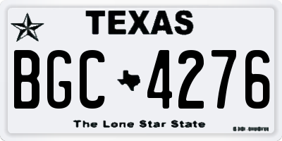 TX license plate BGC4276