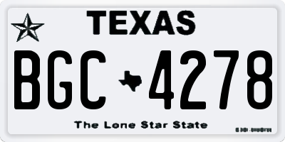 TX license plate BGC4278