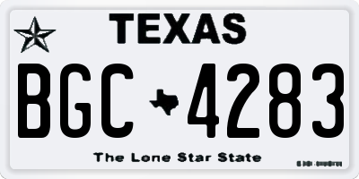 TX license plate BGC4283