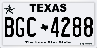 TX license plate BGC4288