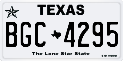 TX license plate BGC4295