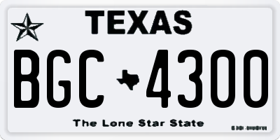 TX license plate BGC4300