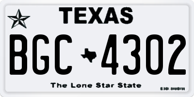 TX license plate BGC4302