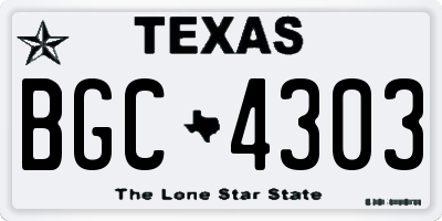 TX license plate BGC4303