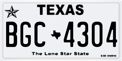 TX license plate BGC4304