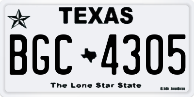TX license plate BGC4305
