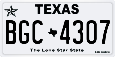 TX license plate BGC4307