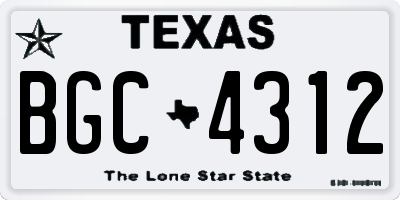 TX license plate BGC4312